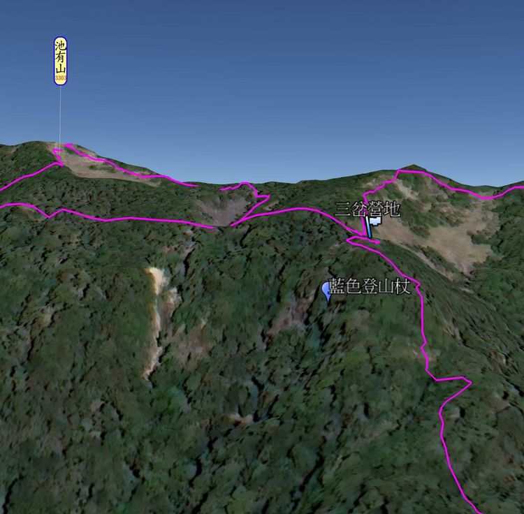 台中市消防局圖示尋獲陳伯均拐杖的地點。台中市消防局提供