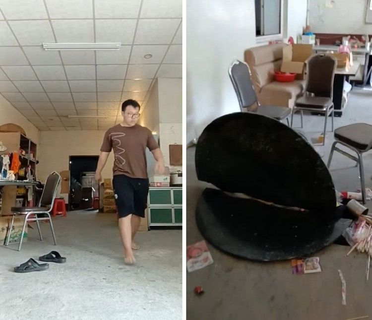 震央池上居民曝光當地強震實況。翻攝自臉書「爆料公社」