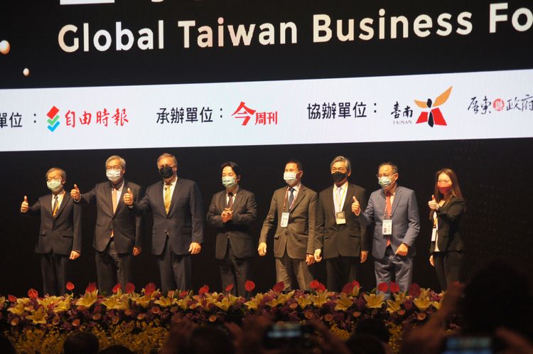 美國前國務卿龐皮歐訪台，今天受邀在全球台商經貿論壇演講。凃建豐攝