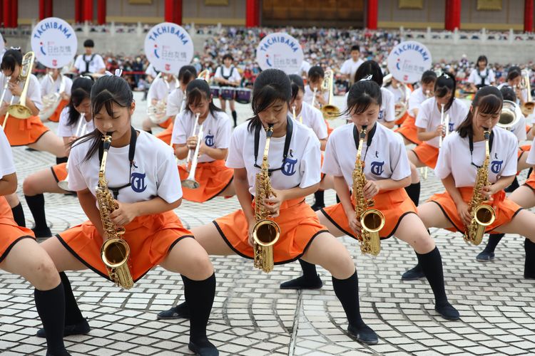 日本京都橘高校吹奏部精彩表演。鄭孟晃攝