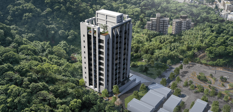 「岳泰峰山」整棟地上11層、地下3層建築，訴求鄰近萬坪山林保護區、離塵不離城散步即可抵達捷運內湖站的景觀宅。翻攝岳泰峰山官網