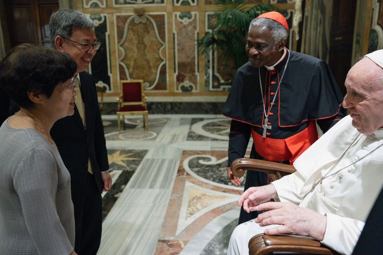 教宗3度接見陳建仁，還說「我認識他，他是台灣以前的副總統。」翻攝臉書粉專「Taiwan in Holy See 駐教廷大使館」