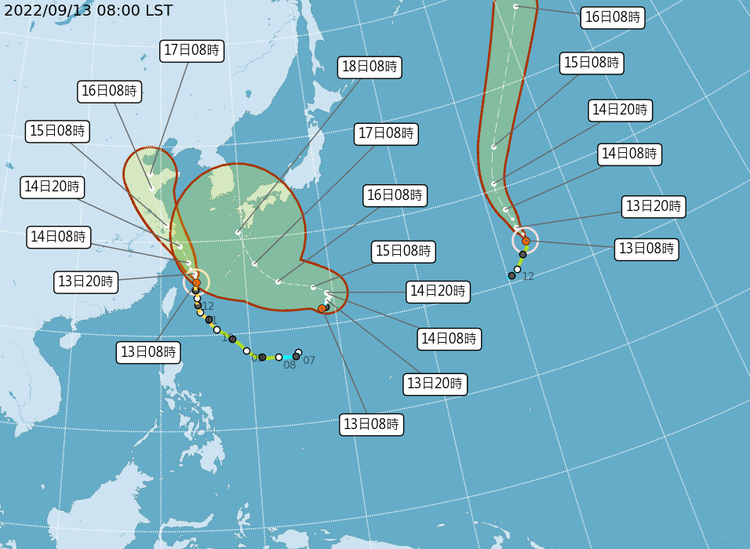 海面3颱齊舞！翻攝氣象局