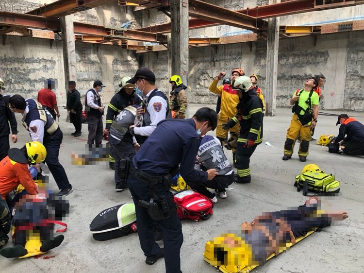 意外發生救護現場。讀者提供