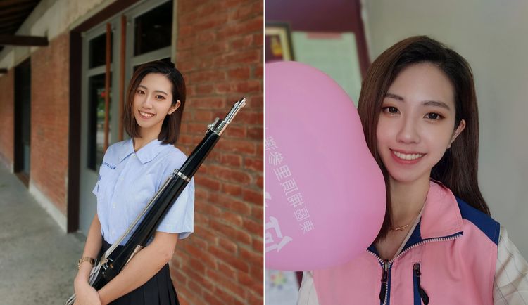 何芝寧在學生時代是儀隊。翻攝自何芝寧臉書