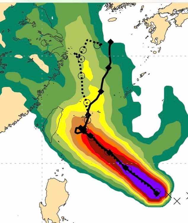 梅花颱風估明天增強為中颱。翻攝賈新興臉書