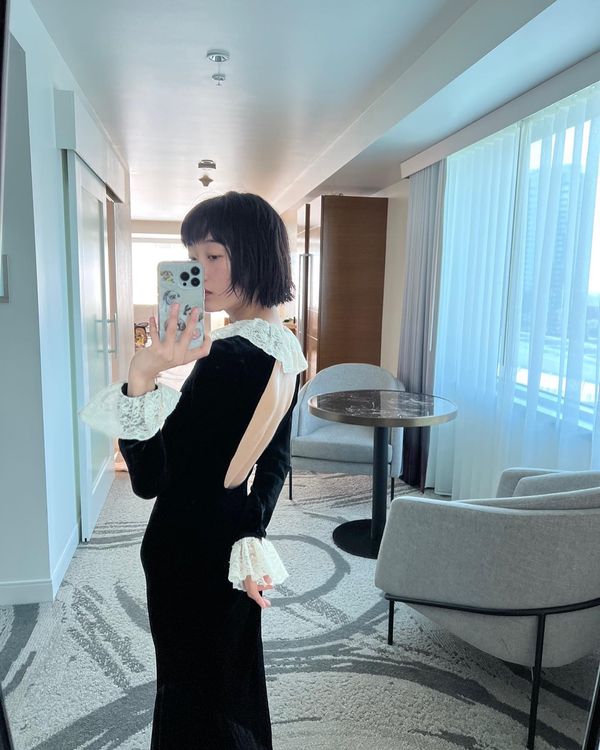 李瑜美在IG分享領獎的造型。翻攝李瑜美IG