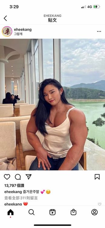韓國健身網美Eunhee kang。翻攝自IG eheekang