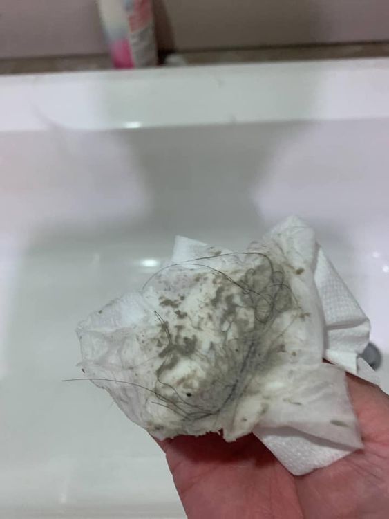 衛生紙一擦浴缸，都是黑的。翻攝自匿名2公社