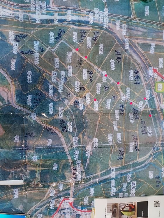 紅標為當地農田有水井的位置。林國欽提供
