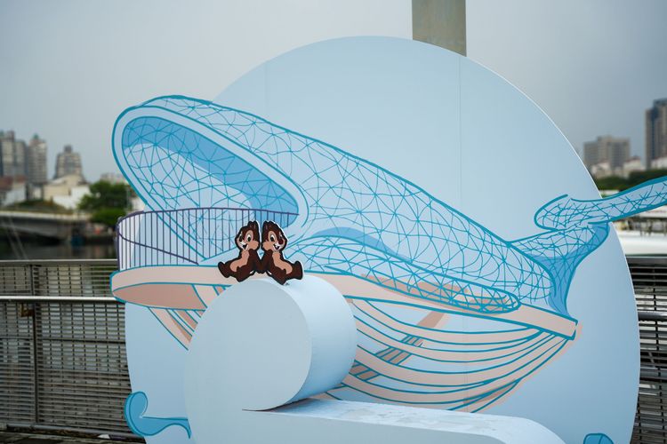 主題拍照背板融合台南、安平景點元素。田欣雲攝