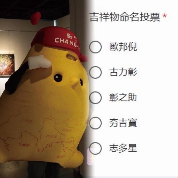 彰化志願服務吉祥物寶寶近來展開網票選命名活動。彰縣府提供
