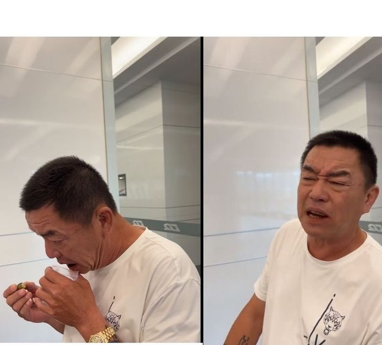 廖老大直播與勞工局科員對話，一直嚼著檳榔。翻攝廖老大臉書