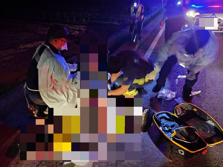 警消當場予以急救，送往嘉義長庚醫院救治。讀者提供