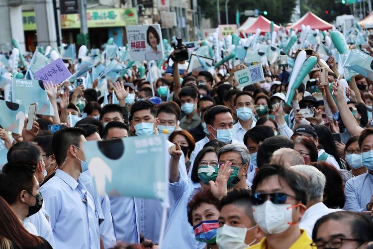 陳時中競總成立大會，現場擠入上萬位民眾。葉志明攝