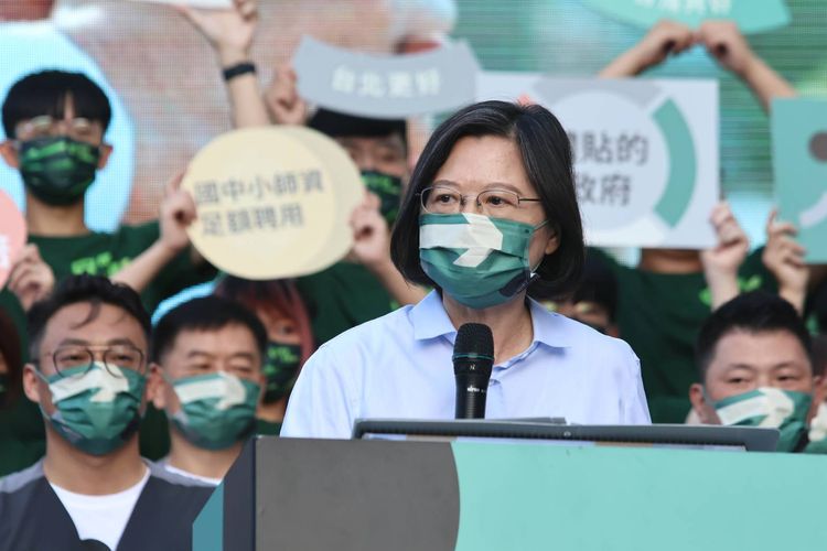 蔡英文喊話，未來陳時中當選，一定能讓台北發展更有力。葉志明攝