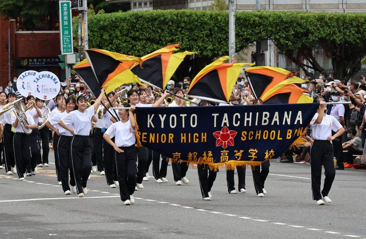 日本京都橘高等學校吹奏樂部派88名學生來台演出。葉志明攝
