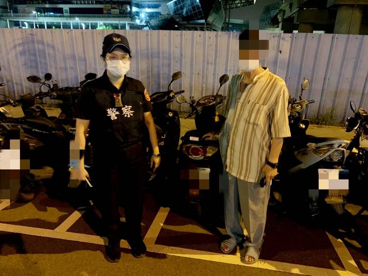 女警謝沂岑花了3個多小時，終於找到陳男的機車。讀者提供