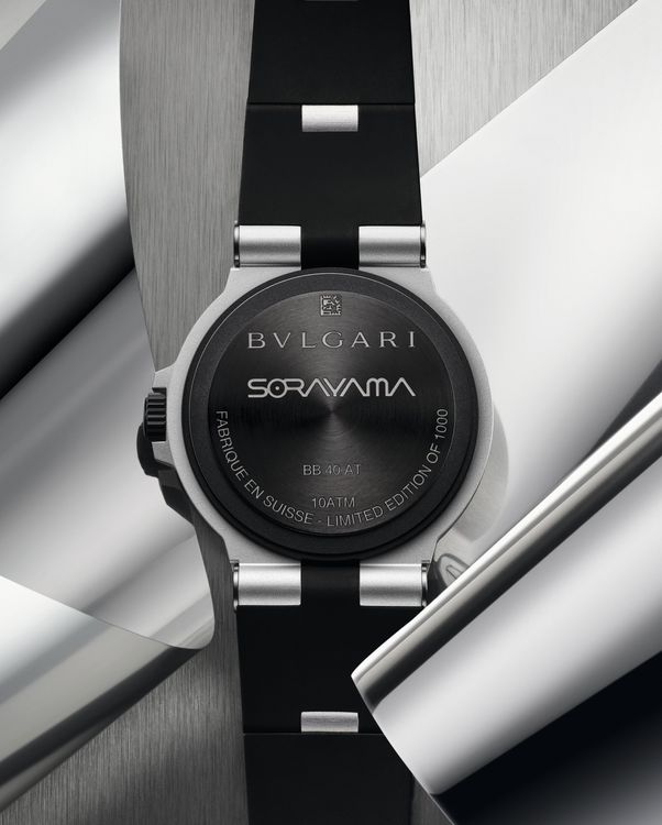 Aluminium Sorayama特別錶錶底蓋鐫刻有「Sorayama」字樣。品牌提供