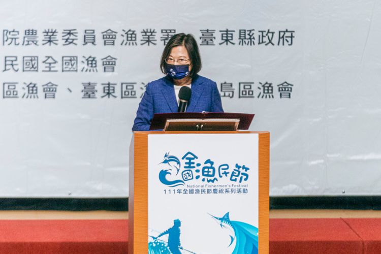 總統蔡英文幾乎年年參加漁民節活動。古和純攝