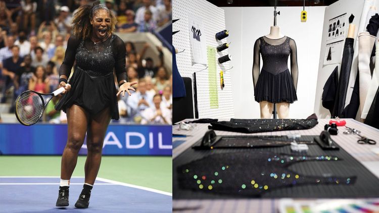 小威廉絲此次選穿的運動品牌NIKE美網戰袍，由她親自設計，以水鑽綴飾而成的星星圖騰，暗示著比賽場地艾許球場抬頭仰望的星空。翻攝nike IG