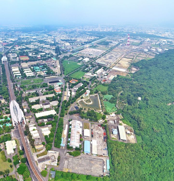 中油材料研發專區變更範圍空拍圖。高市府提供