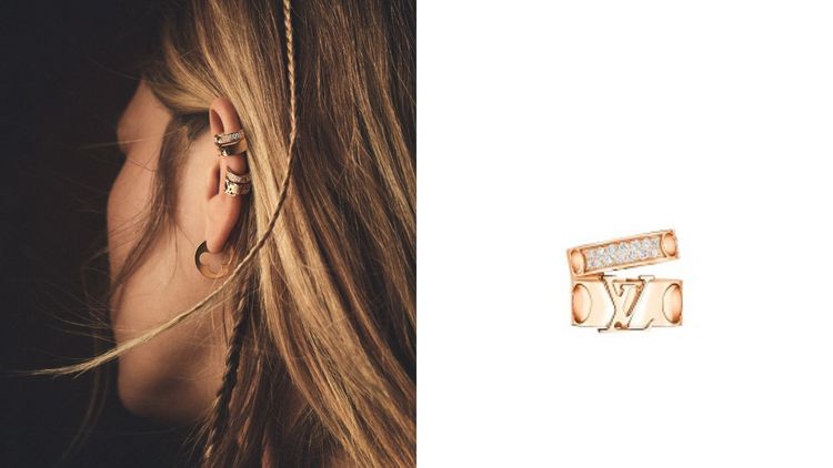 LV Empreinte玫瑰金鑽石耳骨夾，15萬8000元。品牌提供