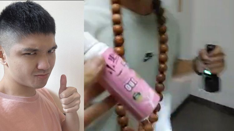 因在危急時拿出防蚊液，網友質疑造假。取自粉專晚安小雞