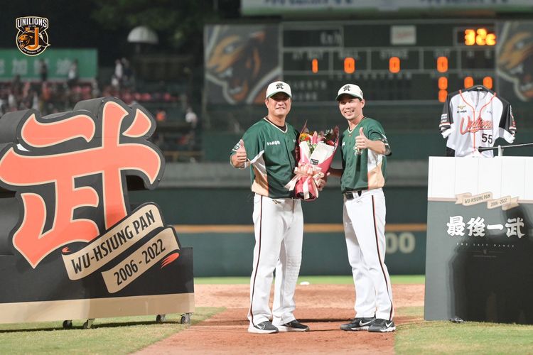 潘武雄引退。統一獅提供