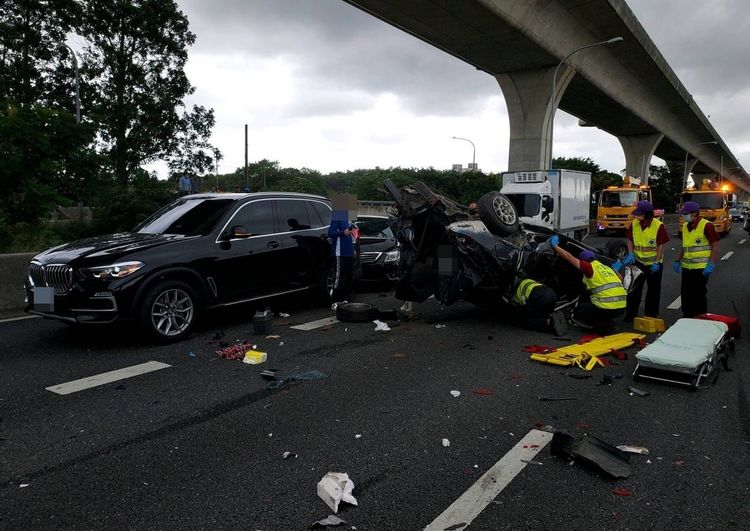 車禍現場。國道警方提供