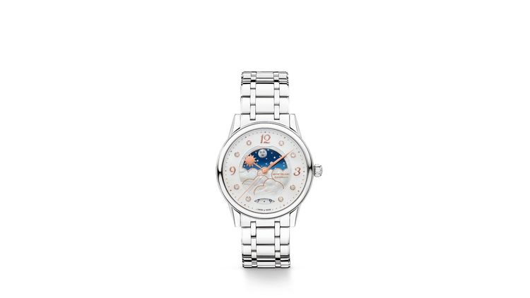 萬寶龍寶曦系列精鋼晝夜顯示自動上鍊腕錶（34mm），13萬1100元。品牌提供