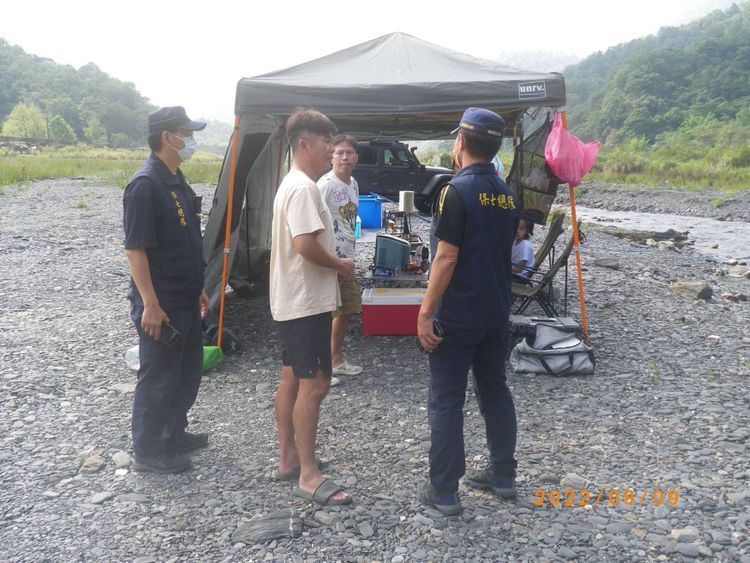 羅東林管處指出，因該處於野溪行水區，轄區的冬山工作站平時會聯合警方勸離野營民眾。羅東林管處提供