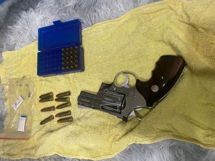 左輪手槍1把、子彈29發