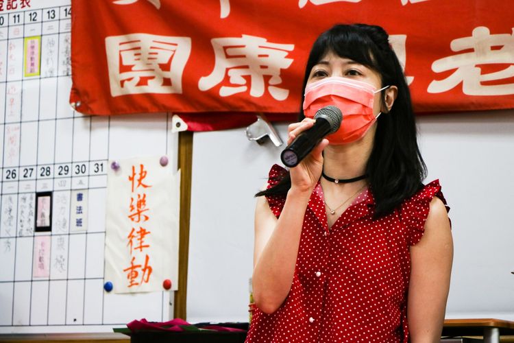 高嘉瑜今天演唱《心花開》。賴昀岫攝