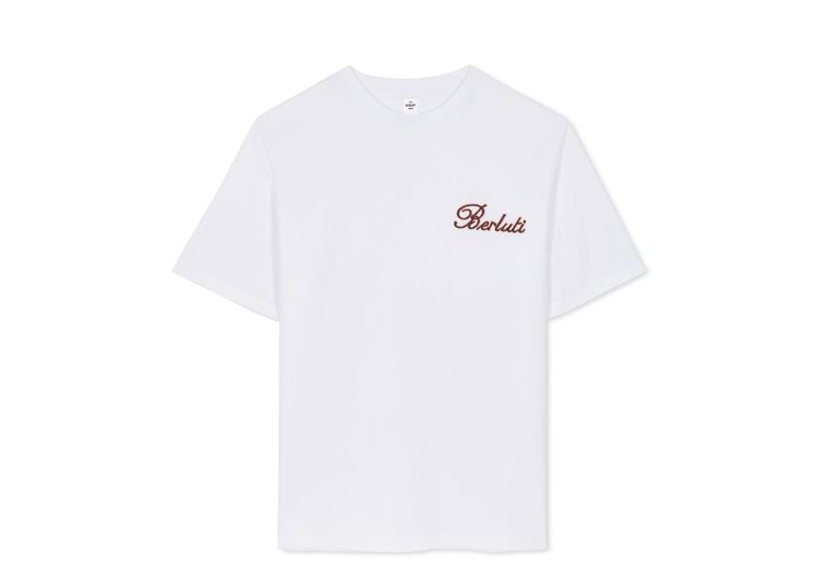 白色Berluti logo刺繡T恤，1萬8000元。品牌提供