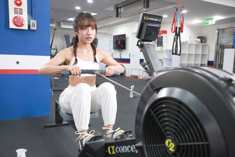 蔡佩軒熱愛運動，靠健身健康瘦身。朱世閎攝