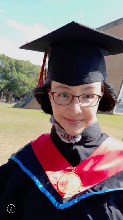 張淑娟今年於東海美術研究所畢業。翻攝美學散散步-張淑娟臉書