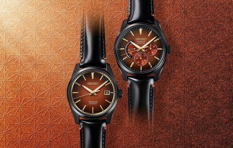 SEIKO Presage Sharp Edged新銳系列歌舞伎限量錶款SPB329J1（右）限量90只，3萬7000元；SPB331J1（左）限量80只，3萬3000元。品牌提供