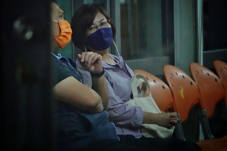 鎮公所主秘蔡宜潔在地檢內。林泊志攝