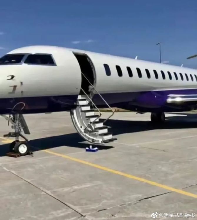向太搭私人飛機返回中國。翻攝自微博「明星八卦播報」