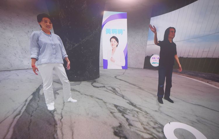 黃珊珊虛擬競選總部。林林攝