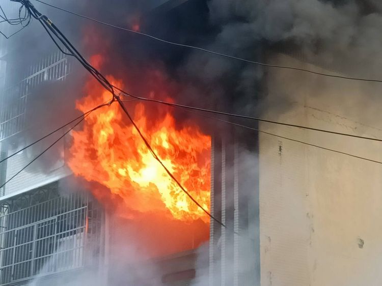 現場火勢猛烈。林錫淵攝