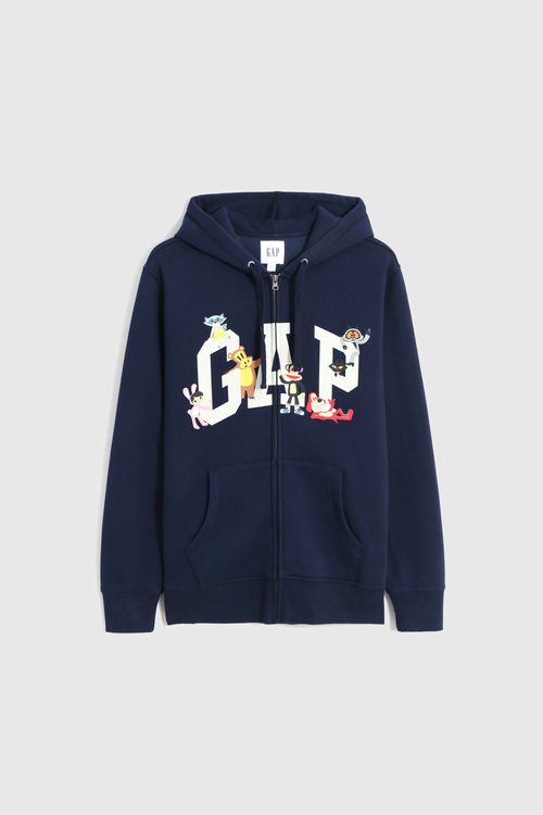 GAP與Paul Frank聯名連帽外套，中性成人裝2299元、童裝1699元。品牌提供