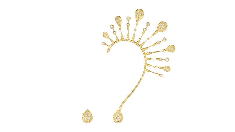 Serpent Bohème Solarité 18K金鑽石耳掛式耳環，35萬元。品牌提供