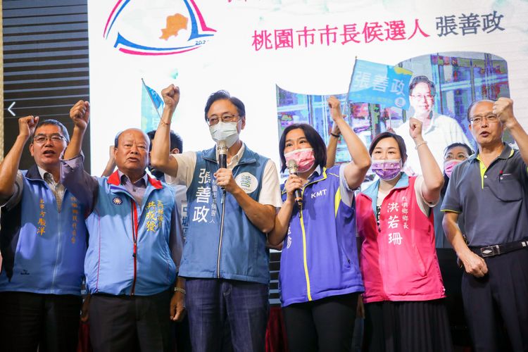 張善政今天（9日）出席桃園市金門烈嶼同鄉會會員大會。張善政競辦提供