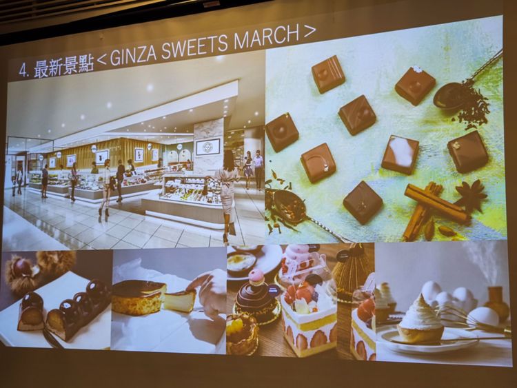 GINZA SWEETS MARCH位於百貨公司一樓，主要販售日本目前最夯甜點。田欣雲翻攝