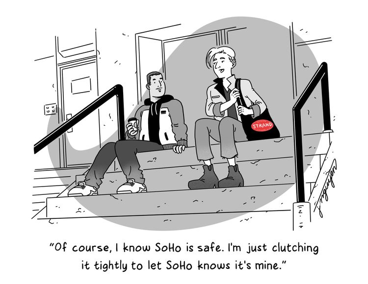 由《The New Yorker》雜誌繪製一系列漫畫插圖來紀念BV與Strand書店的輝煌時刻。品牌提供