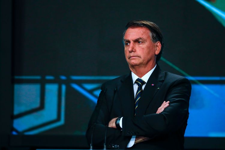 巴西現任總統博爾索納羅民調暫居第二。美聯社