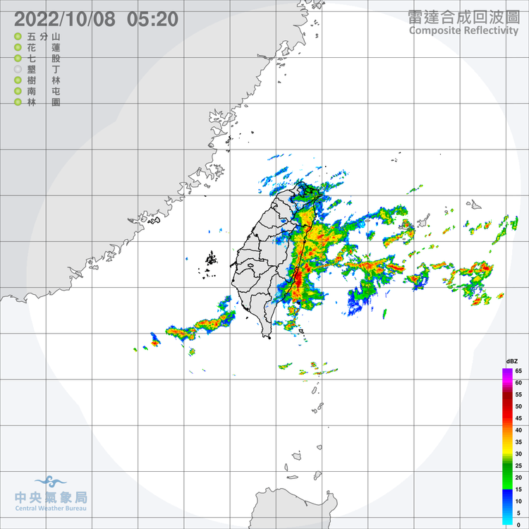 今天水氣仍較多。中央氣象局提供