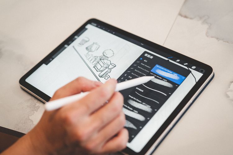 利用 Apple Pencil 2 ＋ iPad Air 5  與 Procreate 創作。受訪者提供